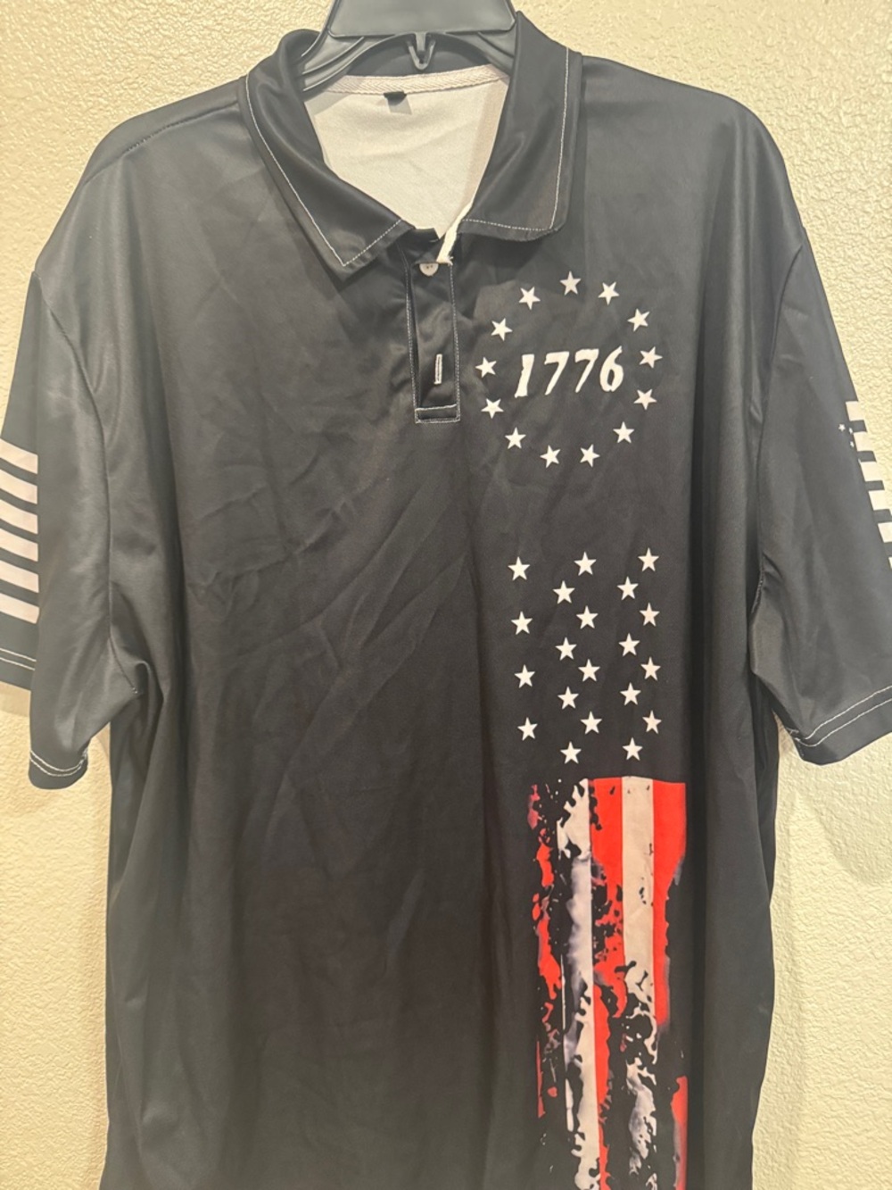 Men's Black Patriotic 1776 Polo Shirt